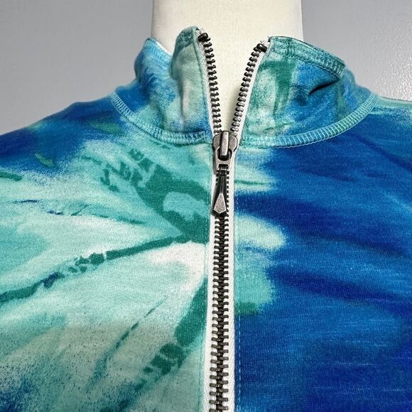 Chico's Weekends Tropical Cotton/Poly Zip Jacket Size 1 (S) - Picture 2 of 5